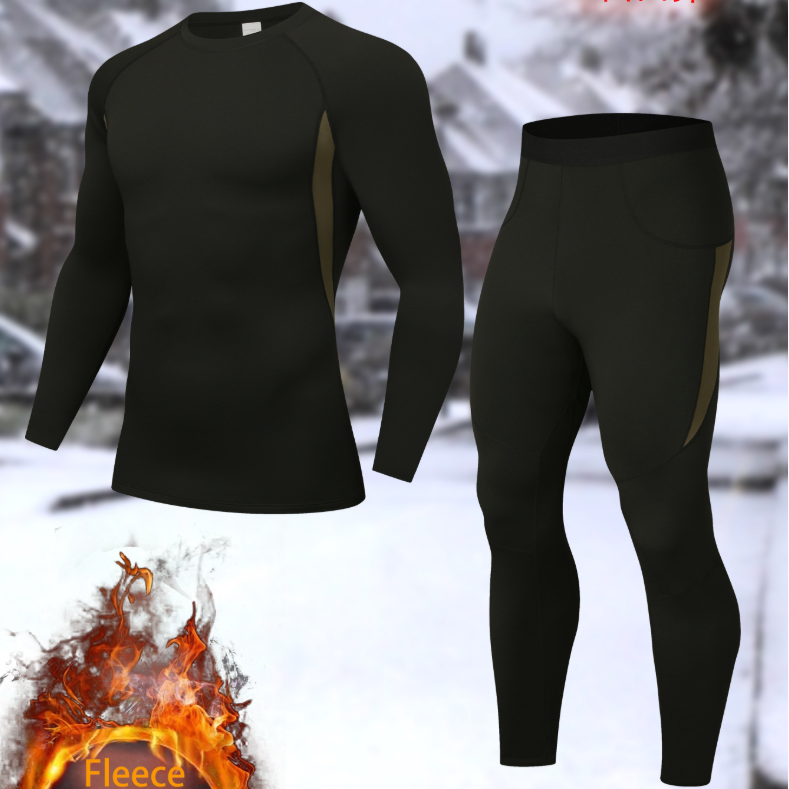Unisex Thermal Fleece Base Layer Set – Outdoor Sports & Hiking Wear - Thumbnail 2