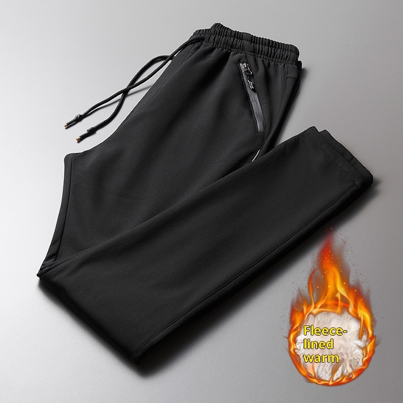 Winter Fleece Outdoor Windproof and Waterproof Thickened Warm Sports Trousers - Thumbnail 3
