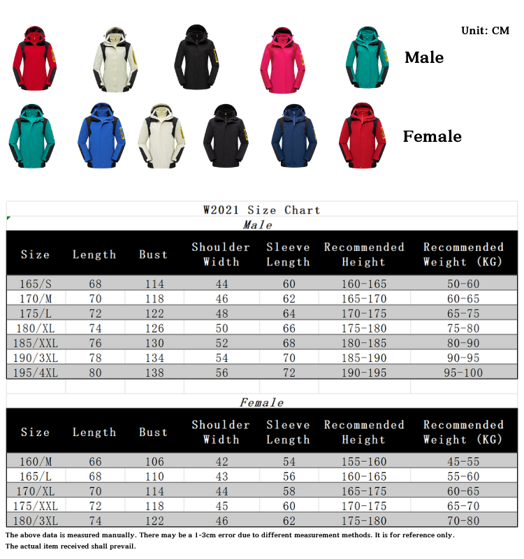 Unisex 2 in 1 Waterproof Softshell Winter Jackets – Outdoor Hiking & Camping Gear - Thumbnail 5