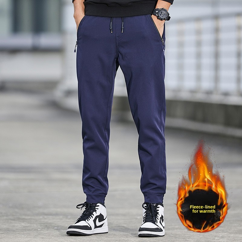 Winter Fleece Outdoor Windproof and Waterproof Thickened Warm Sports Trousers - Thumbnail 2