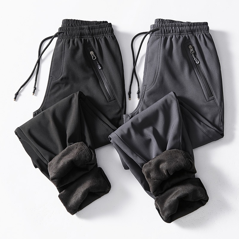 Winter Fleece Outdoor Windproof and Waterproof Thickened Warm Sports Trousers - Thumbnail 4